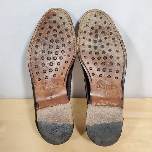 Bragano Cherry Brown Penny Loafers Mens Sz 8.5 Italy Cross  display picture 3